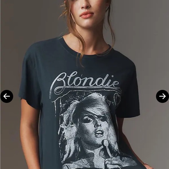 nwot LETLUV anthropologie blondie t shirt medium glitter accents so good! - Picture 2 of 8